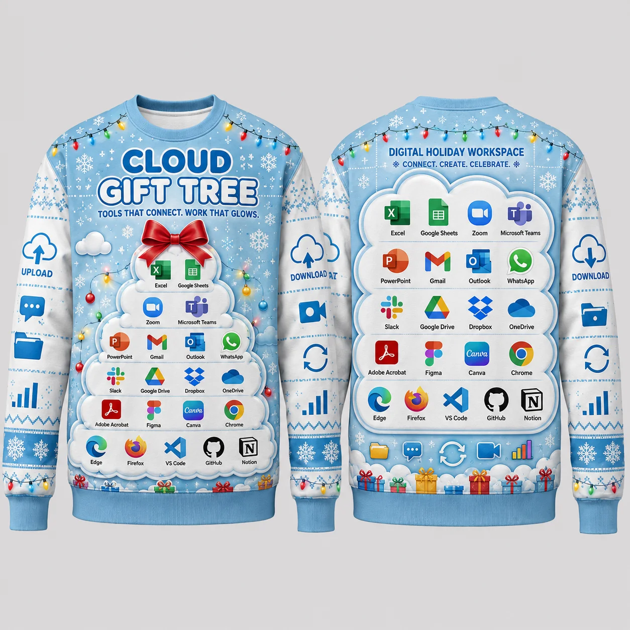 Ugly Christmas Sweater Programmer Software Developer Tech Lover 3D Printed Polyester Crewneck Sweatshirt Funny Xmas Gift