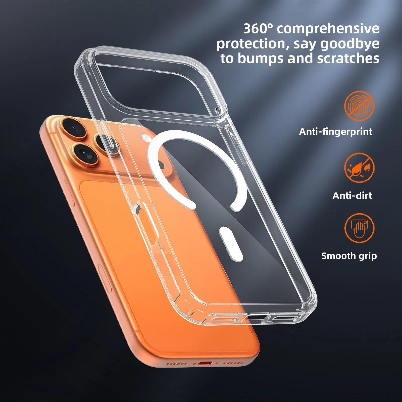 Transparent  Magnetic Phone Case for iPhone 18 Pro Max, Full Coverage Shockproof Case for iPhone 17 Pro Max 16 Plus