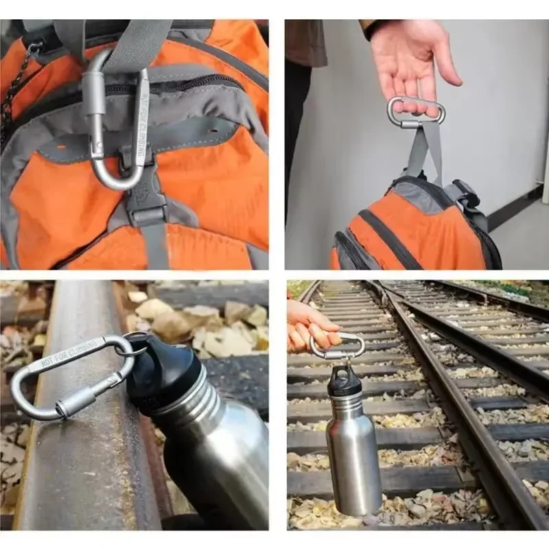 Set di 4 Moschettoni per Chiavi, Campeggio, Sopravvivenza, EDC, Clip per Portachiavi da Esterno, Gancio Tattico in Lega di Alluminio