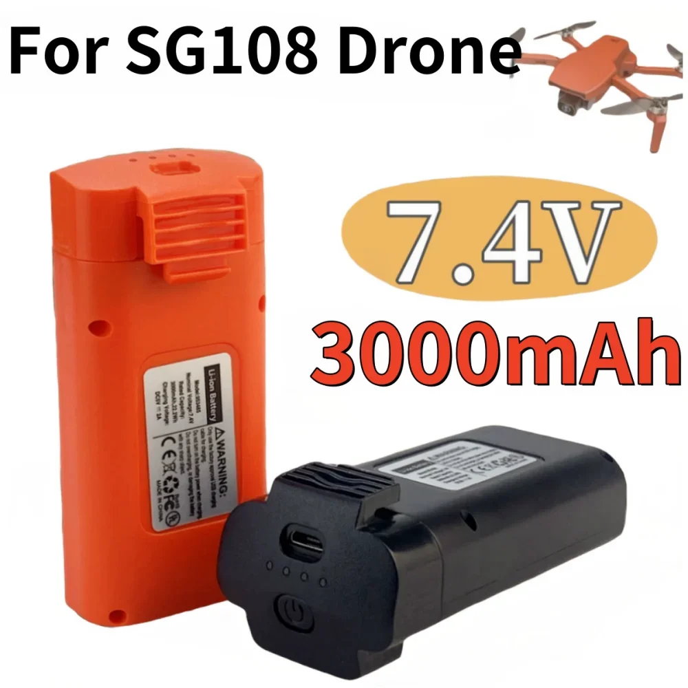 

3000mAh 7.4V Li-Polymer RC Battery for SG108 Drone Quadcopter Spare Part Rechargeable High Capacity Drone Battery