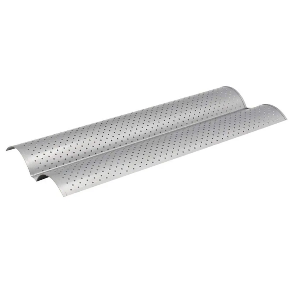 New 2/3/4 Slot Baguette Pan Carbon Steel Nonstick Bread Baking Mold Perforated Wavy Baguette Baking Tray Home Kitchen