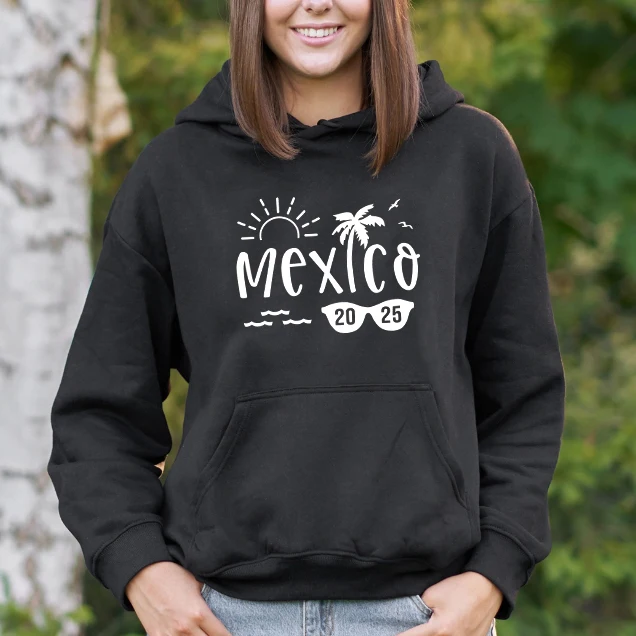 

Mexico Beach Printing Hoodies Womens Basics Comfortable Hooded Fleece Warm Loose Sweatshirt Casual Pocket Womans Streetwears