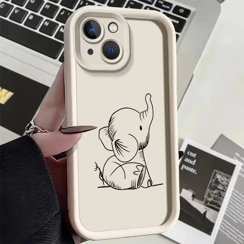 Sky ladder painted lines elephant phone case For iPhone 11 12 13 14 15 pro max