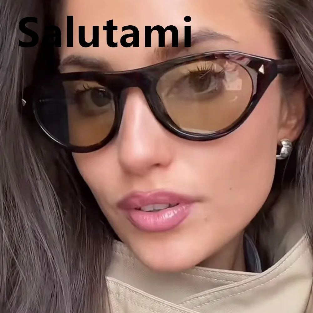 Modische neue Nieten-Katzenaugen-Sonnenbrille für Damen, Vintage-Sonnenbrille mit schwarzem Farbverlauf, sexy Y2K UV400 Fahrerbrille