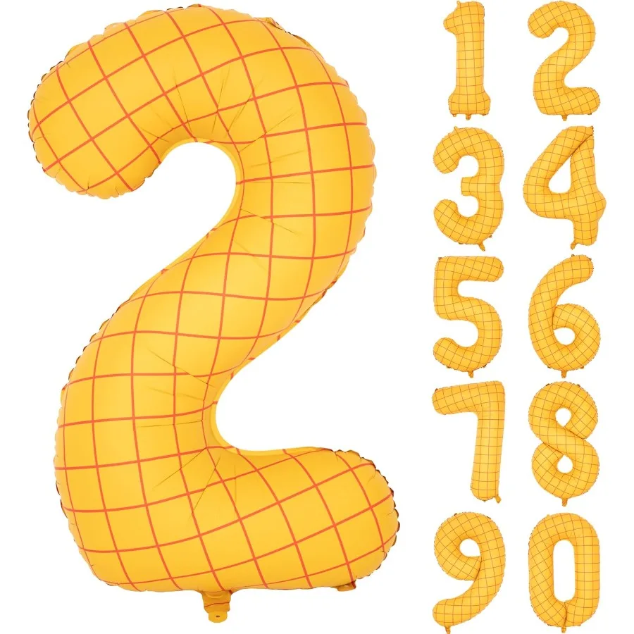 40인치 무광 노란색 풍선 장난감 영감을 받은 스토리 테마 파티 용품 숫자 생일 장식 카우보이 장식 서부 카우걸