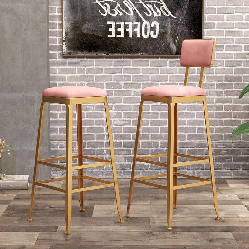 

Chairs Luxury Kitchen Counter Stool Armchair Salon Home Bar Chair Step Modern Stools Banks Chaise Metal Leather Mid-century High