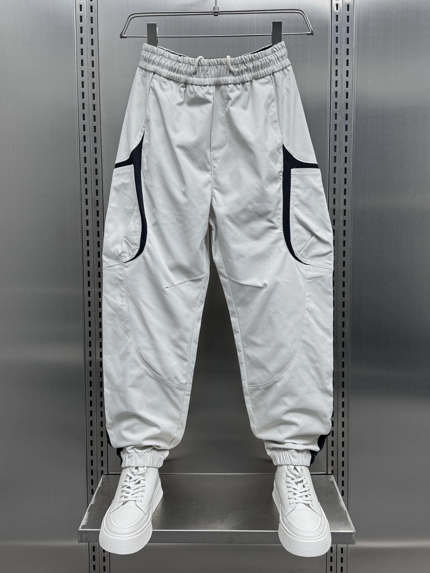 

Мужские брюки для работы на открытом воздухе, весенне-осенние новые брюки Sle Harlan ket в стиле пэчворк в полоску, модные свободные длинные брюки