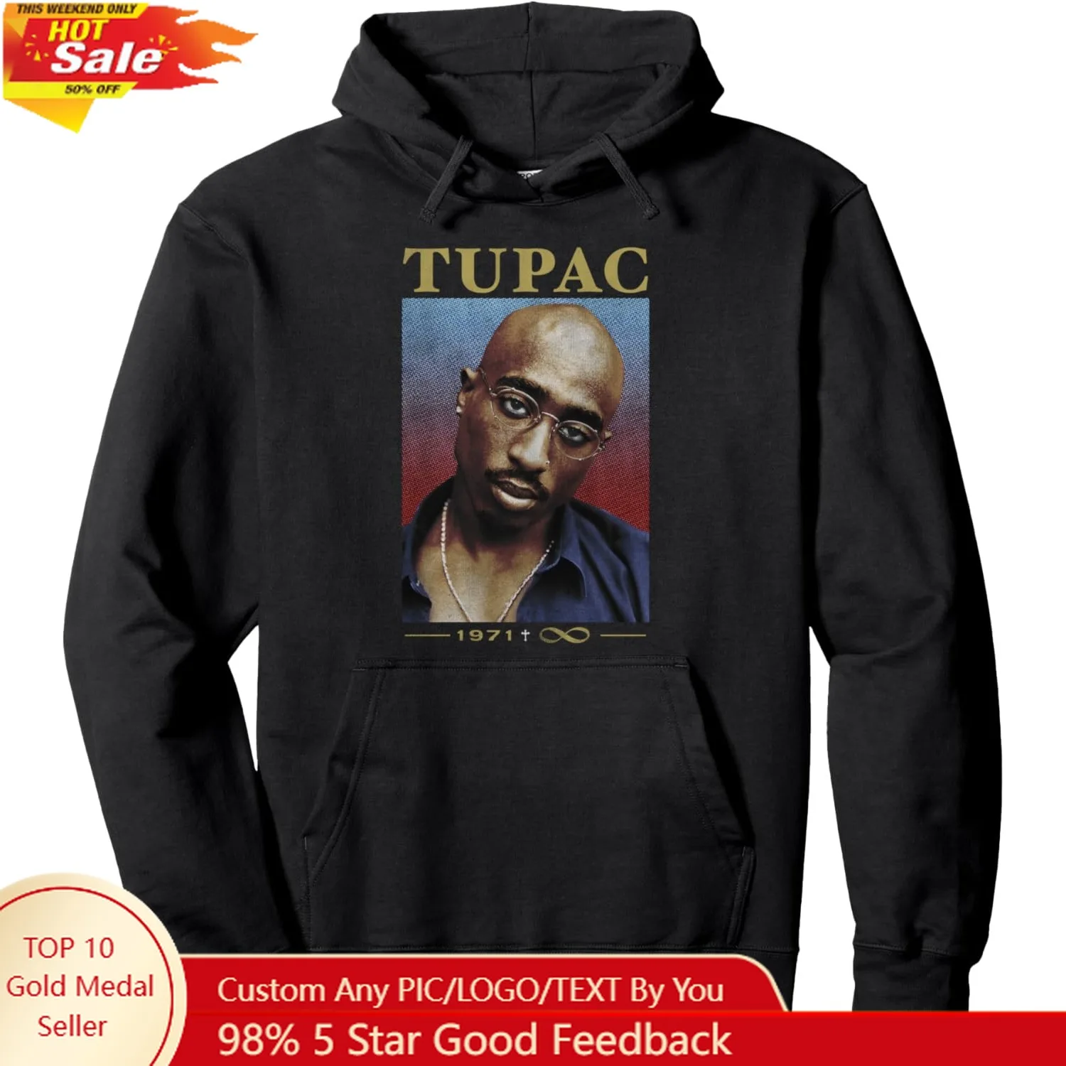 

2pac Tupac 71/96 Pullover Hoodie
