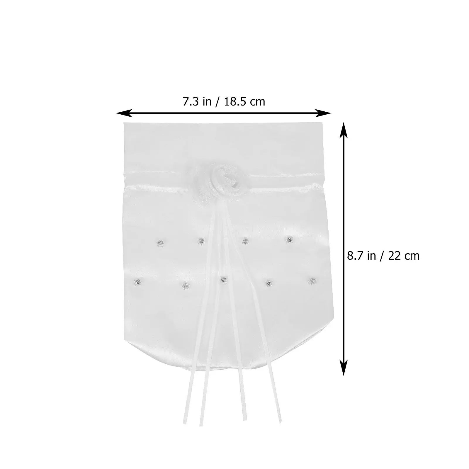 Premium Satin Bride Handbag with Rhinestone Flower Design Drawstring Wedding Bag for Gift Wrapping Party Favors Bridal Shower