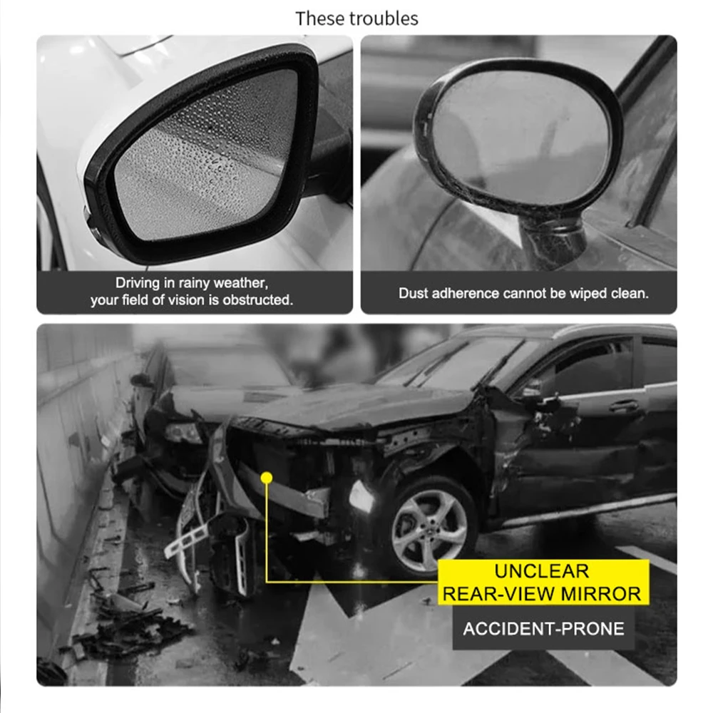 Air guide diversion rainwater car rearview mirror rain eyebrow reflector reverse mirror ventilation type universal rain eyebrow