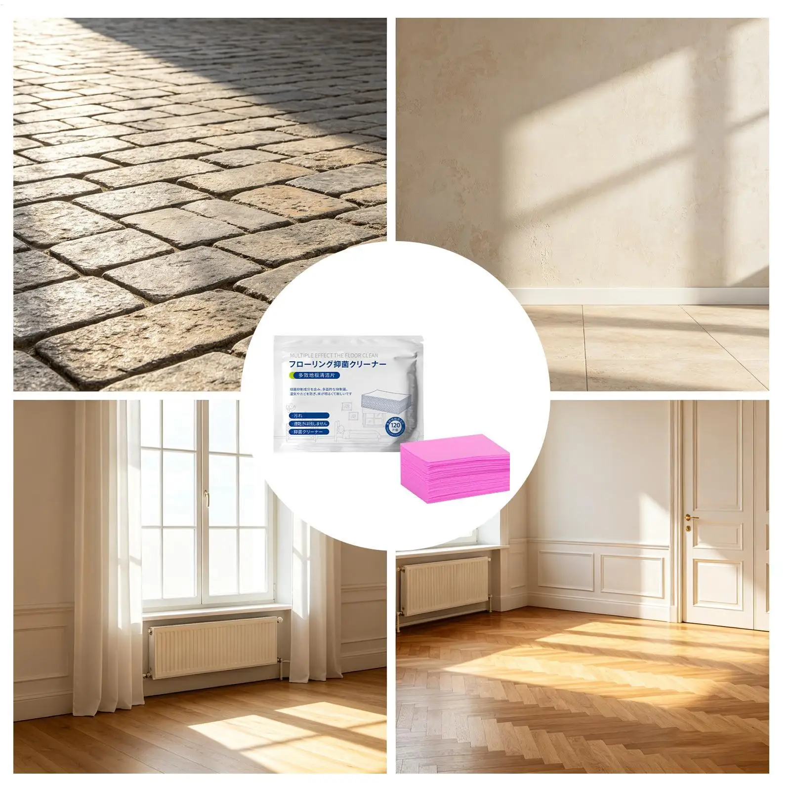 120pcs Dissolvable Floor Cleaning Sheets Multi-Surface Mopping Pads Portable Floor Mopping Cleaning Sheets for Laminate Hardwood