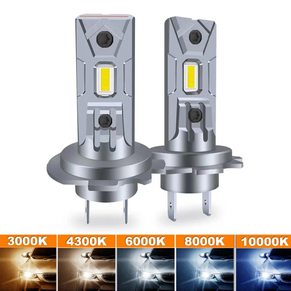 2Pcs H7 LED H1 H3 Headlight Light 12V 30000LM 120W Mini LED H4 Bulb Ledlamp Fanless Wireless Car Head Lamp 5530 CSP White 6000K