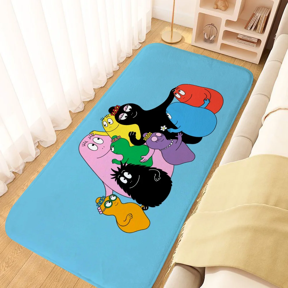 Cute Room Decor Barbapapa Anime Rug Welcome Mat Carpets for Kitchen Bathroom Floor Mats Home Decorations Balcony Hallway Carpet