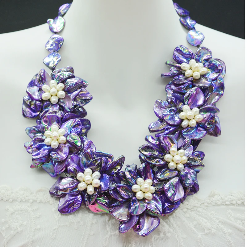 Classic Bohemian. Shell flower necklace. Glamour women. Bounce Classic Necklace 20