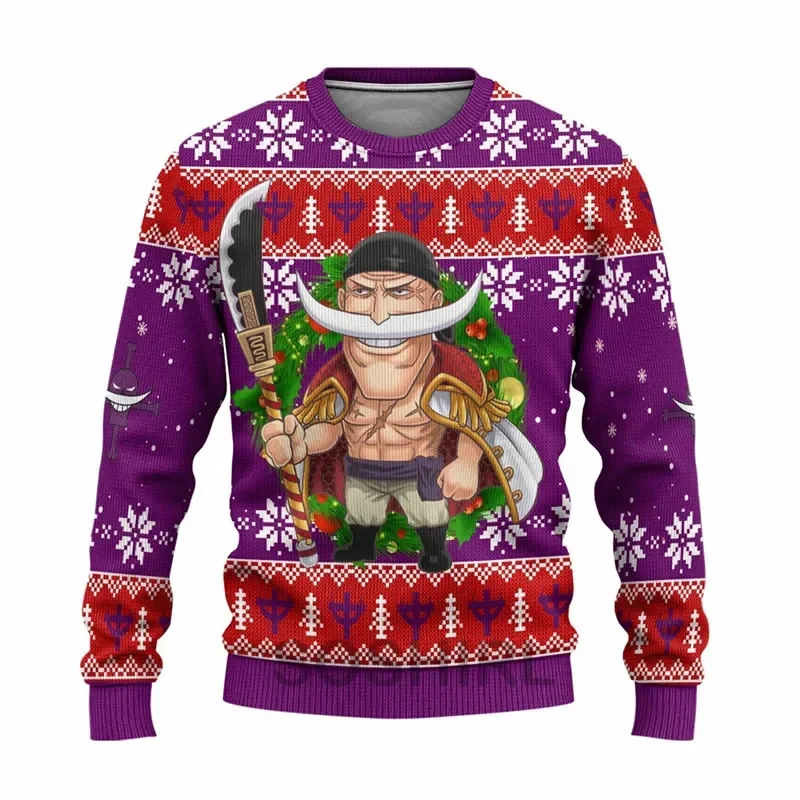 Hip Hop Streetwear Men's Charlotte Linlin Anime 3D Fashion Christmas Sweater Pullover Funny Ugly Christmas Wool Sweatshirt