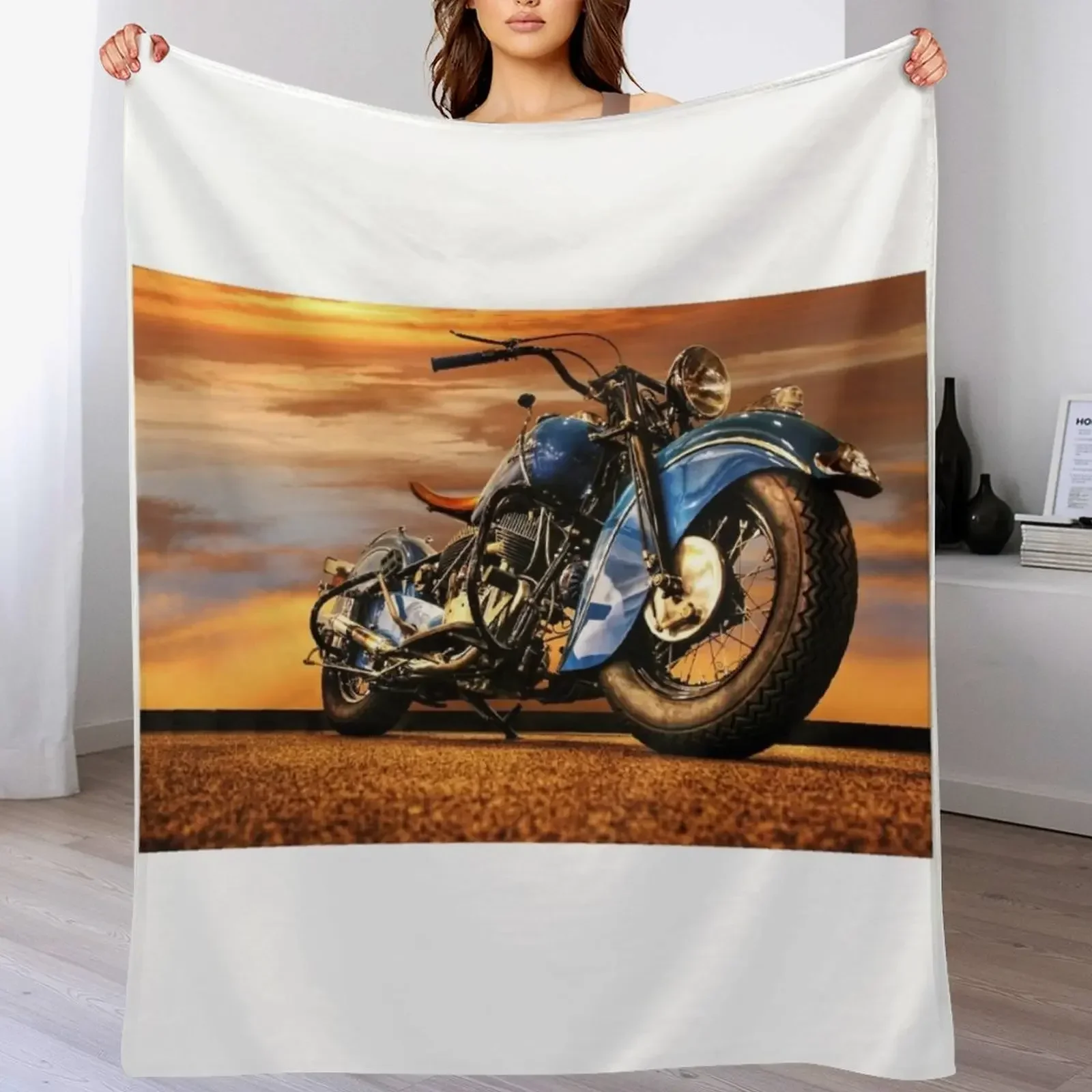 1947 Indian Chief Clubman Motorcycle Throw Blanket Thermals For Travel For Decorative Sofa Plaid on the sofa Weighted Blankets