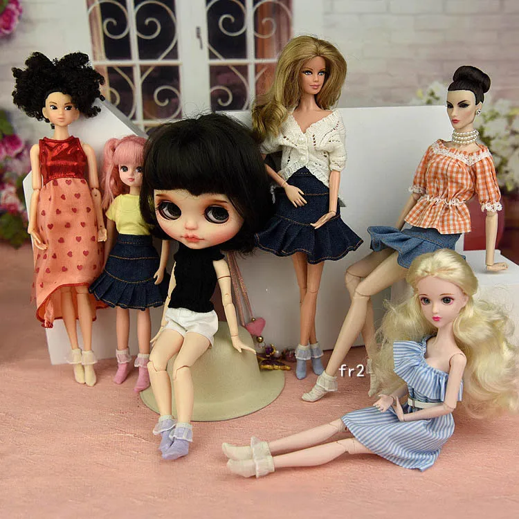 

30 см кукольные носки, аксессуары, милые кружевные короткие носки/хлопковые носки, разноцветные носки для куклы 1/6, для куклы Blythe Xinyi PP FR, супермодель куклы