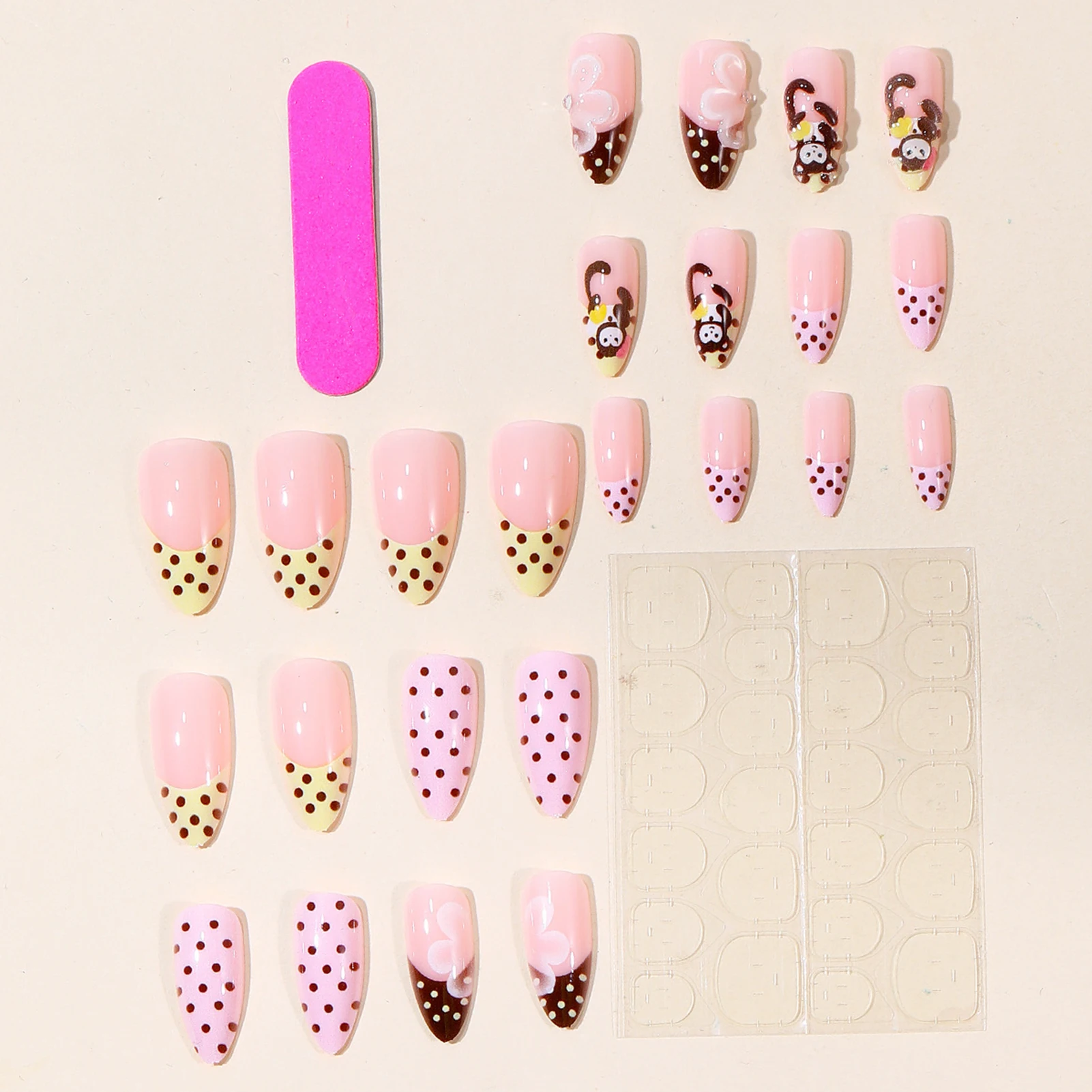 Women's Press On Nails Cute Mo - Resin Art Flower ulasan dan harga