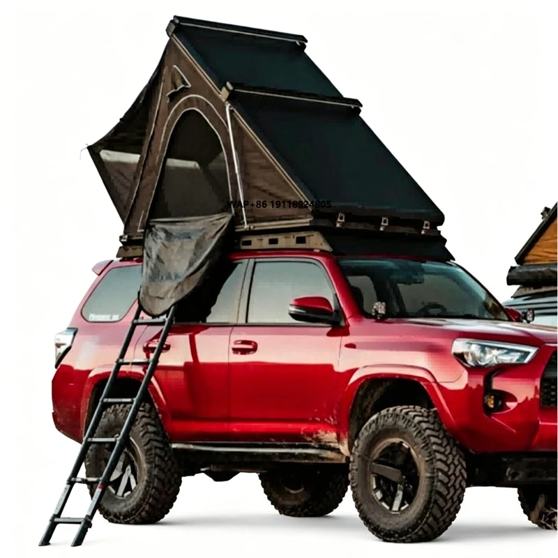 Aluminum Triangle Hard Shell Rooftop Tent 2.1M Waterproof Polycotton Car Roof Tent Four-season Quick Automatic Opening One