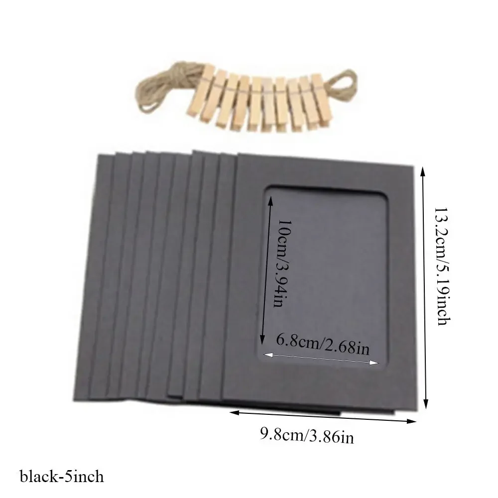 10pcs DIY Kraft Paper Picture Frames with Clips