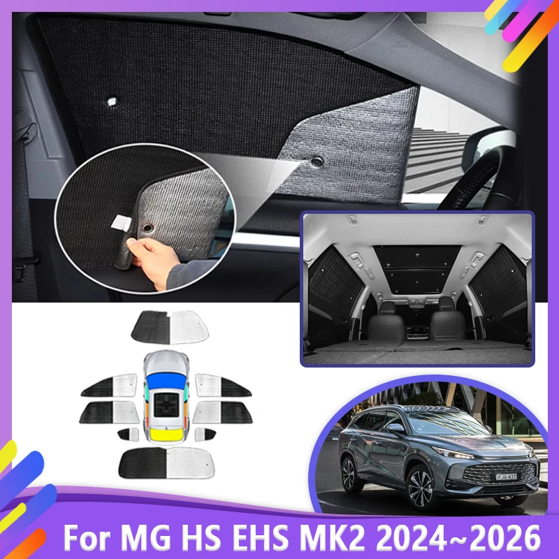 

Автомобильный солнцезащитный козырек для MG HS 2024 2025 2026 EHS MK2, анти-УФ-блоки для защиты конфиденциальности, полный солнцезащитный козырек, аксессуары