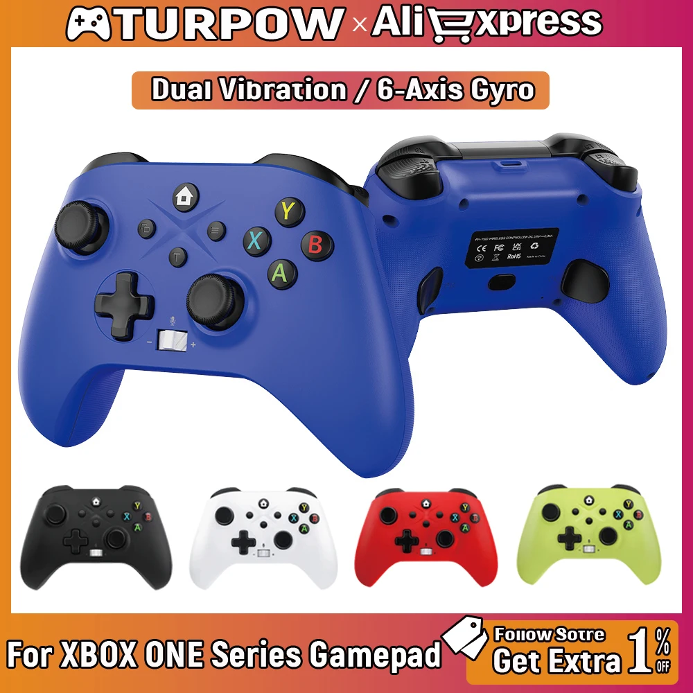Manette de jeu sans fil 2.4G pour Xbox ONE/Slim/Series S/X, console PC, Joypad, Joystick, fonction gyro 6 axes, Turbo, contrôleur Xbox
