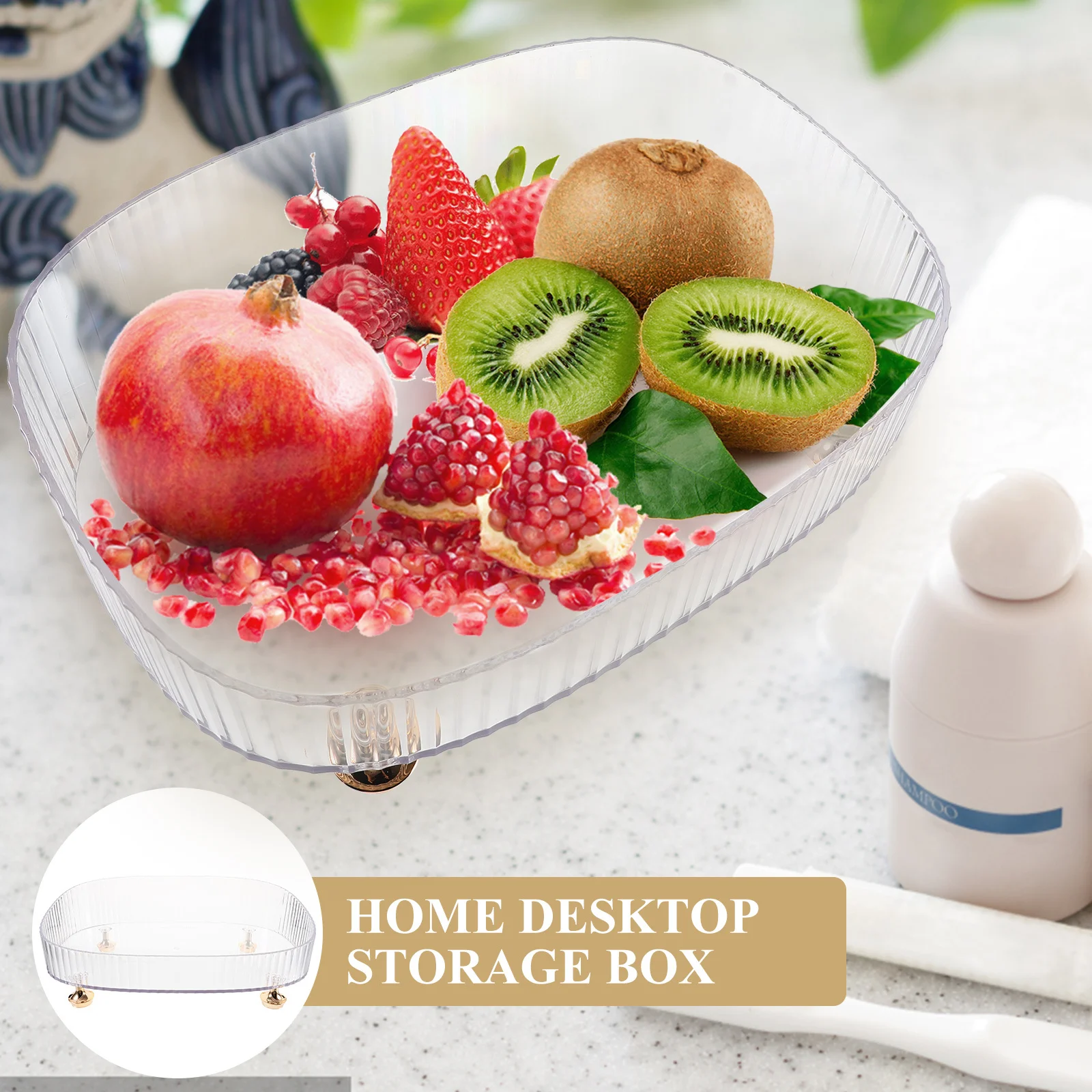 

1pcs Storage Box Transparent Makeup Organizer For Bathroom Vanity Countertop Skin Care Lipstick Household Sundries