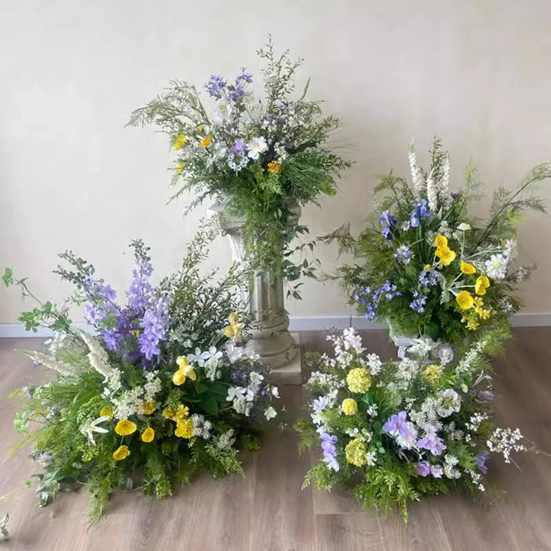 

Rose Artificial flowers Greenery Wedding Floor Flower Arrangement Floral Row Satge Layout Road Lead Props Window Party Display