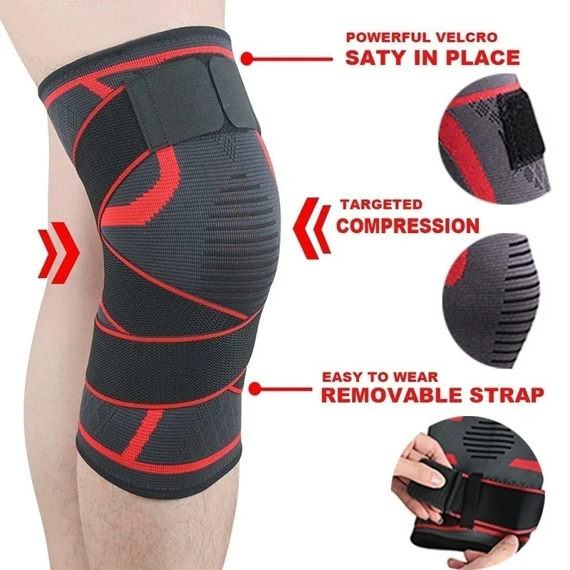 1pc dual-purpose pressurized knee pads with detachable knee pads for fitness and running