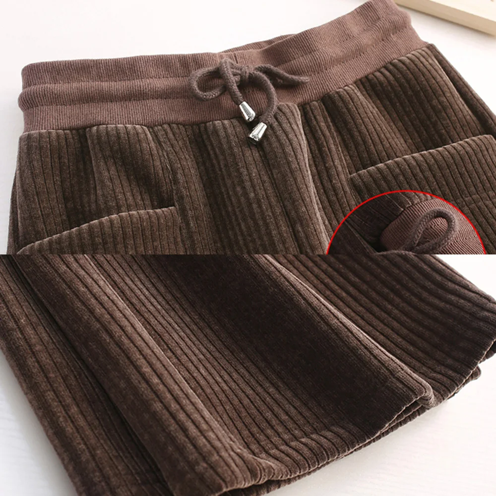 European coffee colored straight leg pants for women's autumn new high-end fashion plus size elastic waist casual wide leg pants