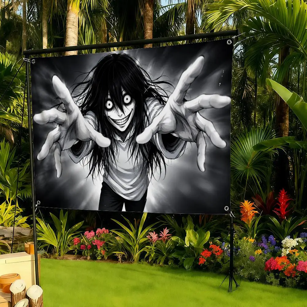 Character Jeff the Killer Flags decor flag banner,wall hanging flag,indoor outdoor wall decor,yard garden porch patio wall art