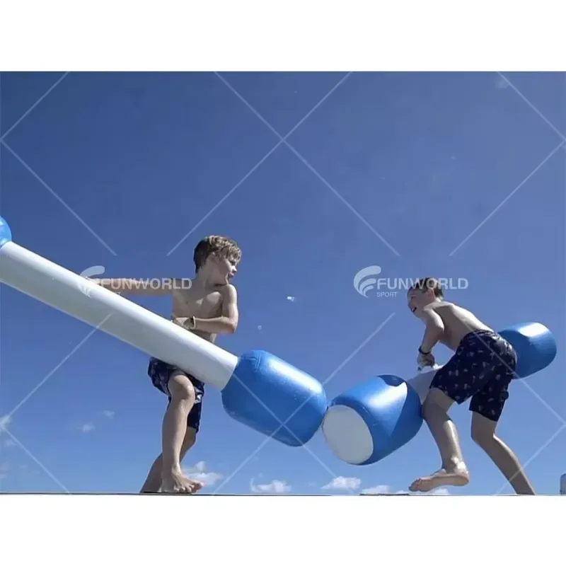 Inflatable for Aqua Joust Game Water Gladiator Yacht Jousting Arena Air Balance Rowing Boats for Superyacht Entertainment