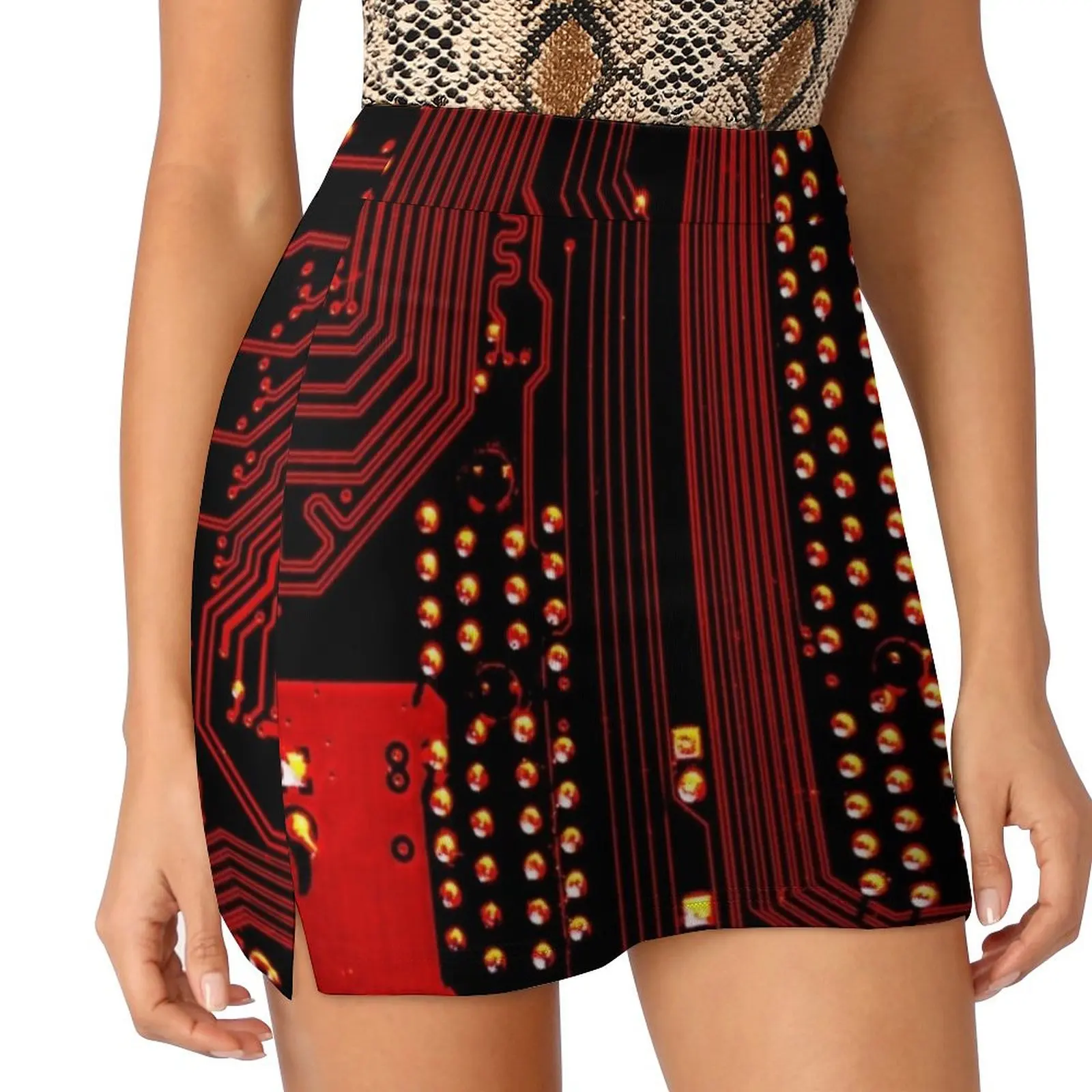 Printed Circuit Board Mini Skirt Woman skirt korean skirt Miniskirt