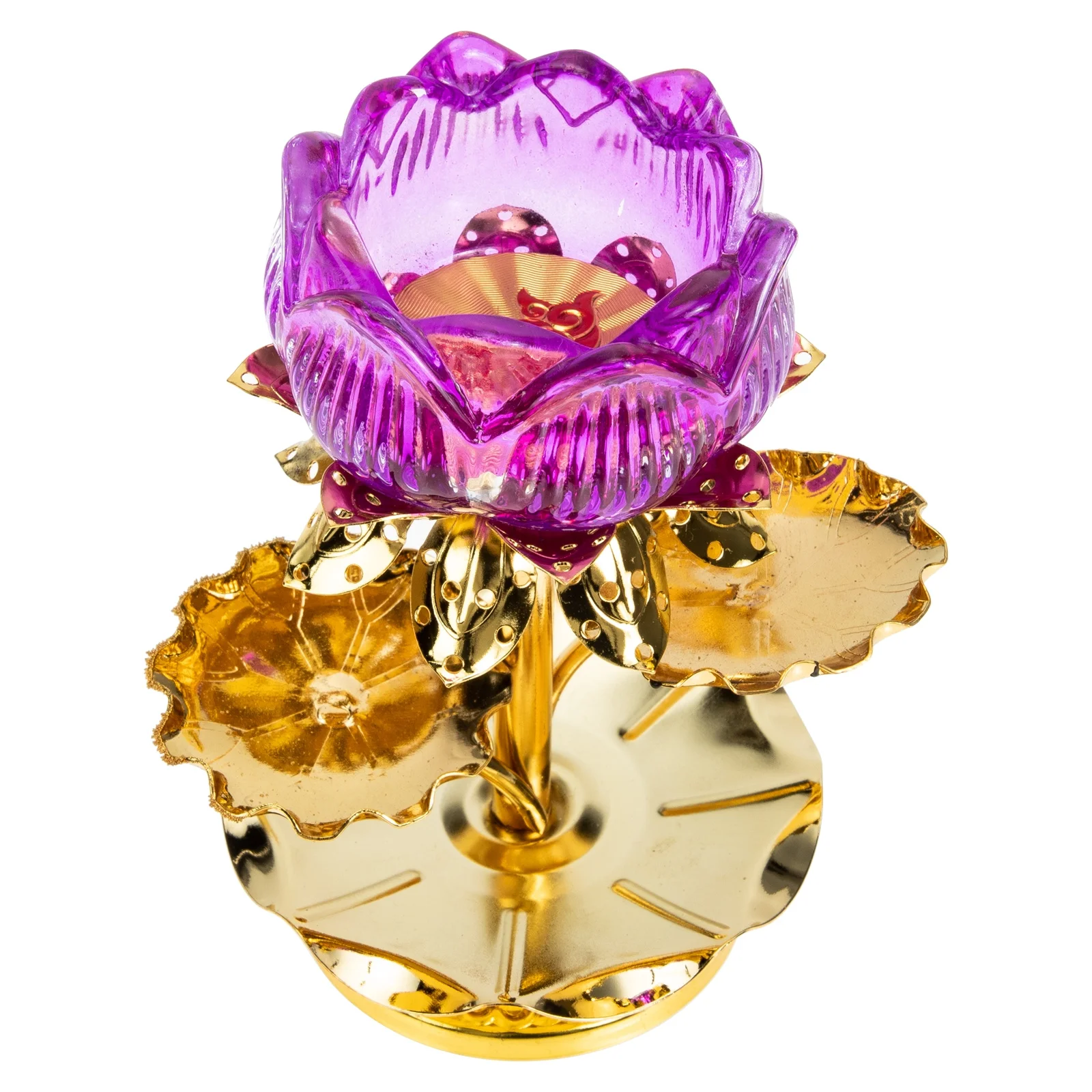 

Glass Lotus Holder Decorative Table Candlestick Calming Stand for Home Decor Dining Room Centerpiece Desktop