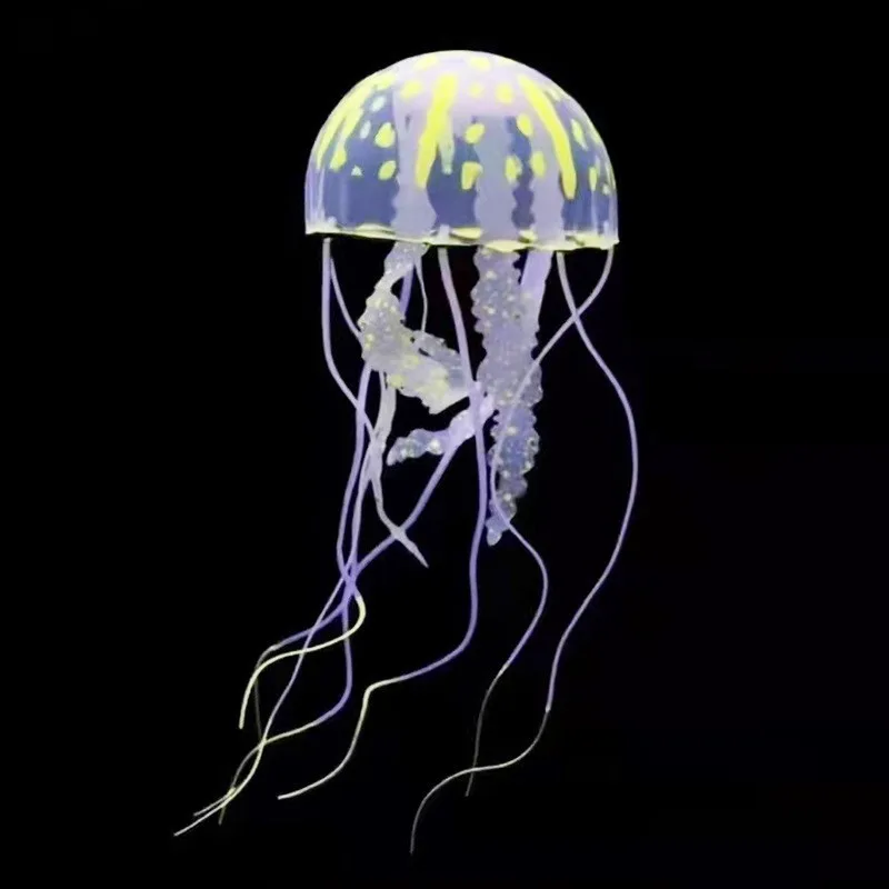 Elegant Glow-in-the-Dark Silicone Jellyfish – Enchanting Aquarium Decor, Non-Toxic & Durable