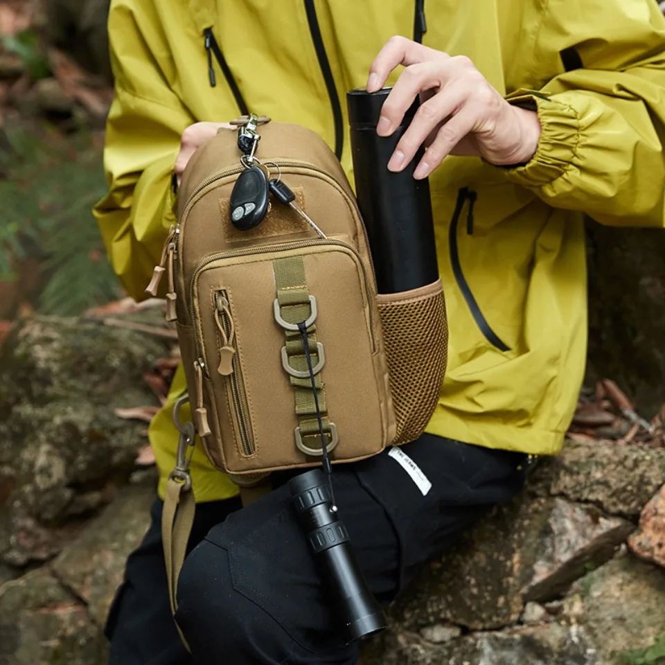 Wielofunkcyjna, oddychająca męska torba na ramię typu crossbody Oxford o dużej pojemności Torba na klatkę piersiową Torba na ramię dla entuzjastów taktycznych