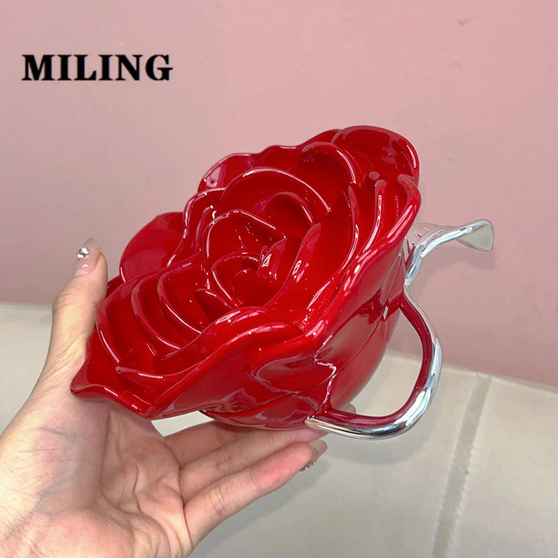 3D Acrylic Flower Box Bag Banquet Floral Dress Evening Day Clutch Bag Women's Mini Lipstick Small Bag