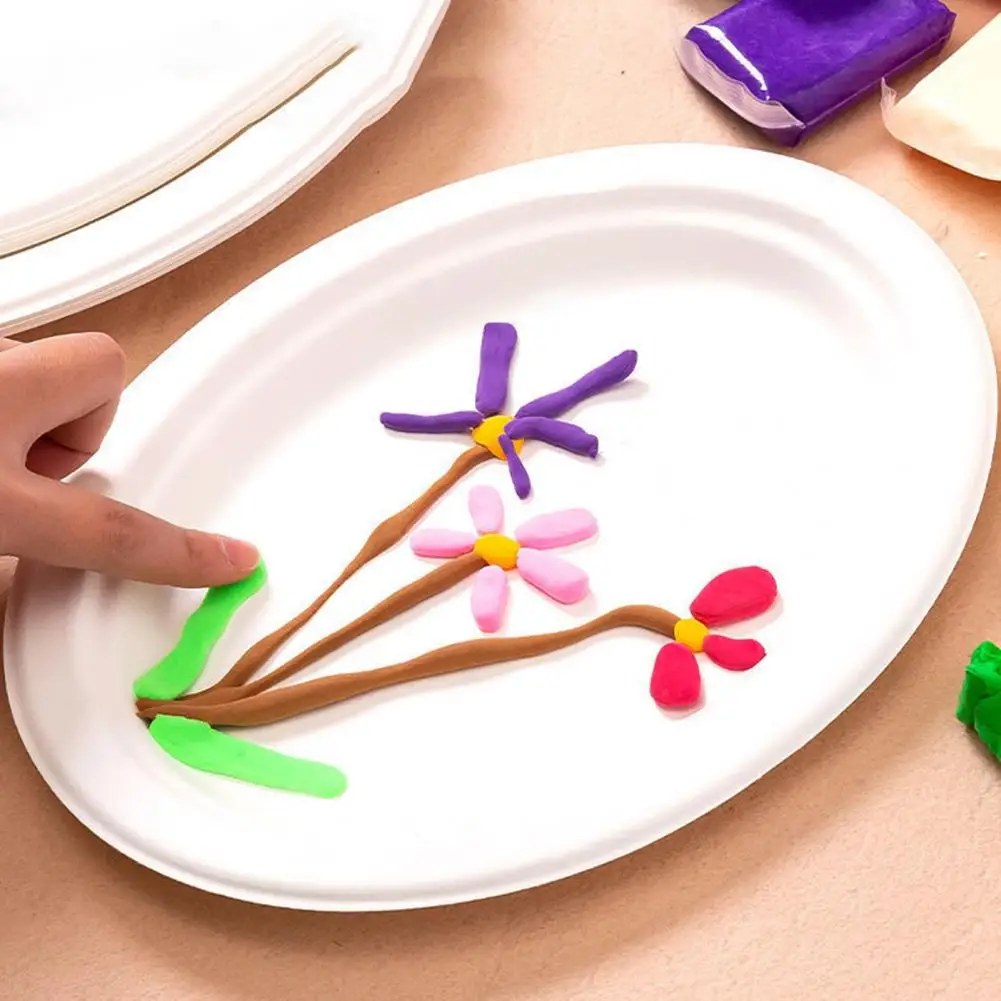 

Innovative Drawing Plate Lightweight Easy to Operate Round Shape Blank Paper Plate School Supplies