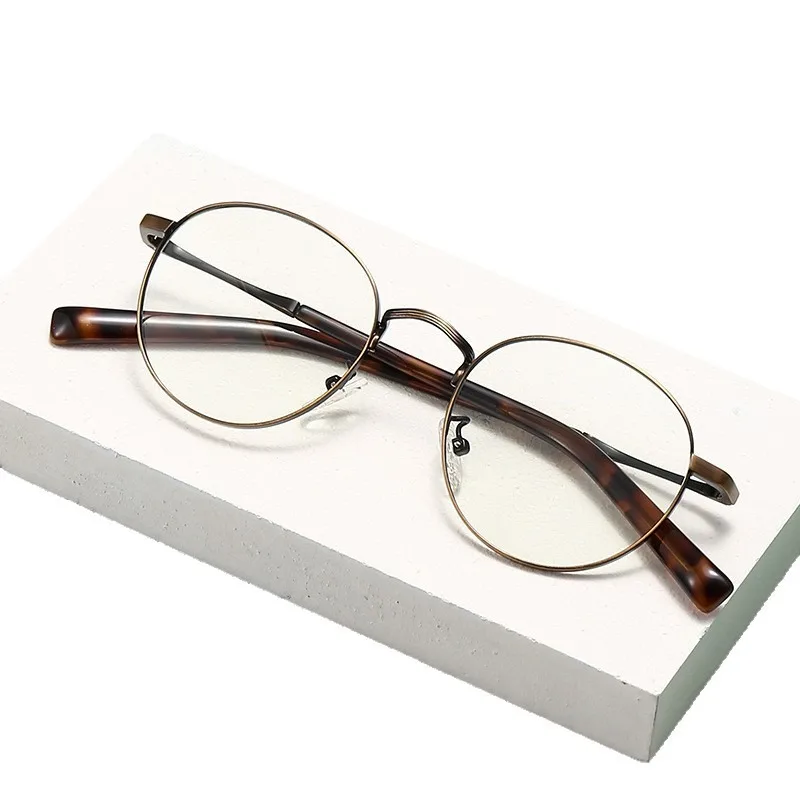 

Retro Oval Lenses Suitable Metal Reading Glasses Unisex Blue Light Blocking Lens Prescription Glasses Customzied