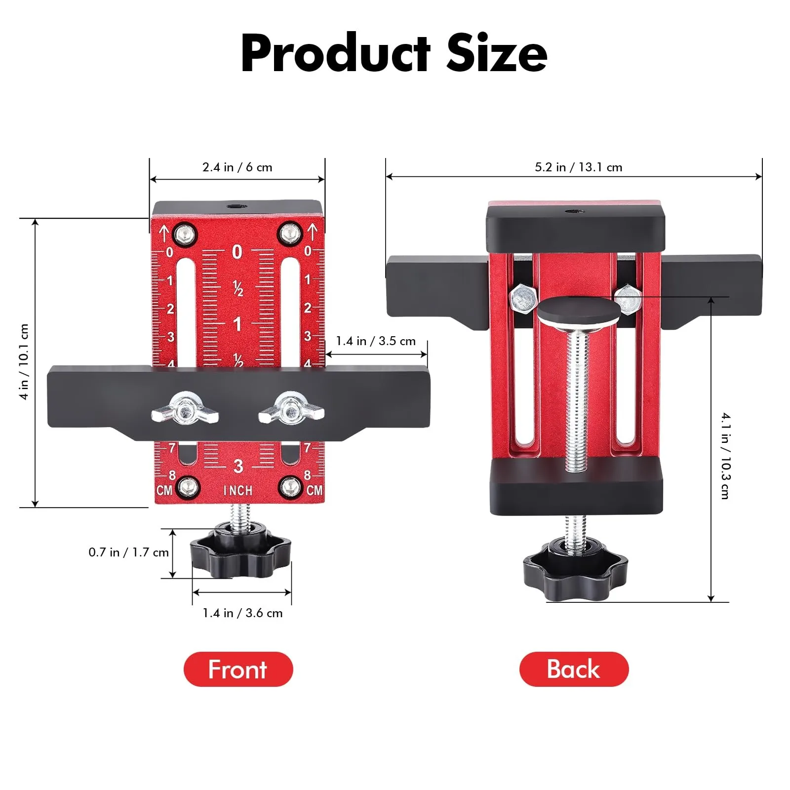 Adjustable Aluminum Cabinet Door Mounting Positioning Jig, Precision Drilling Guide for Frameless/Face Frame Cabinets, DIY Kit