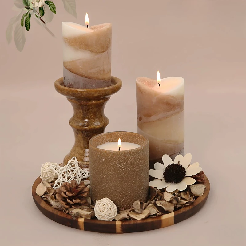 Scented Candle Gift Set, Entryway Home Decor Accent with Long-Lasting Aroma, Ambient Fragrance Ornament for Bedroom