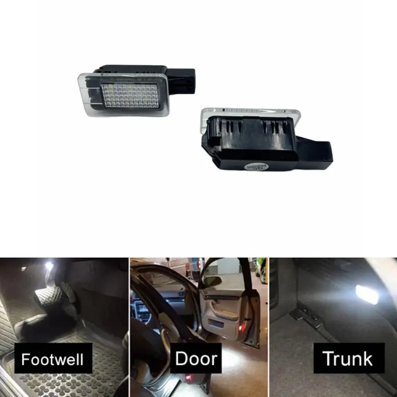 2Pcs OEM#9123680 LED Courtesy Luggage Trunk Boot Light Welcome Door For Volvo V40 V40CC V60 S60 S80 XC40 XC60 XC90 Footwell Lamp