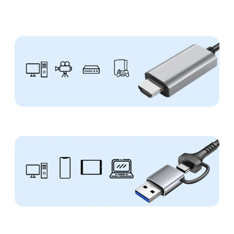 Карта с захватом видео 4K HDTV до USB+USB-C HDTV Video Grabber Box для компьютерного компьютера .h05a