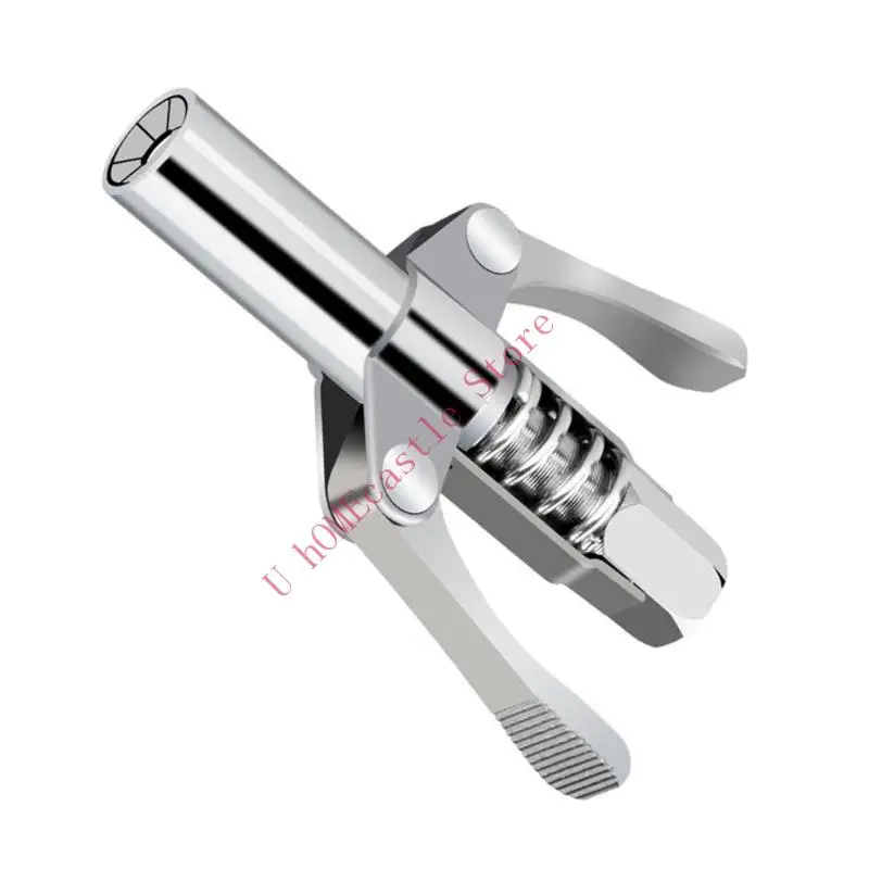 

63HF Grease Guns Coupler Quick Release Double Handles Grease Guns Tip with 6 Locking Plate High Pressure Grease Fitting