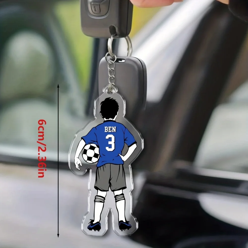 Personalized Soccer Bag Tag, Custom Name Keychain