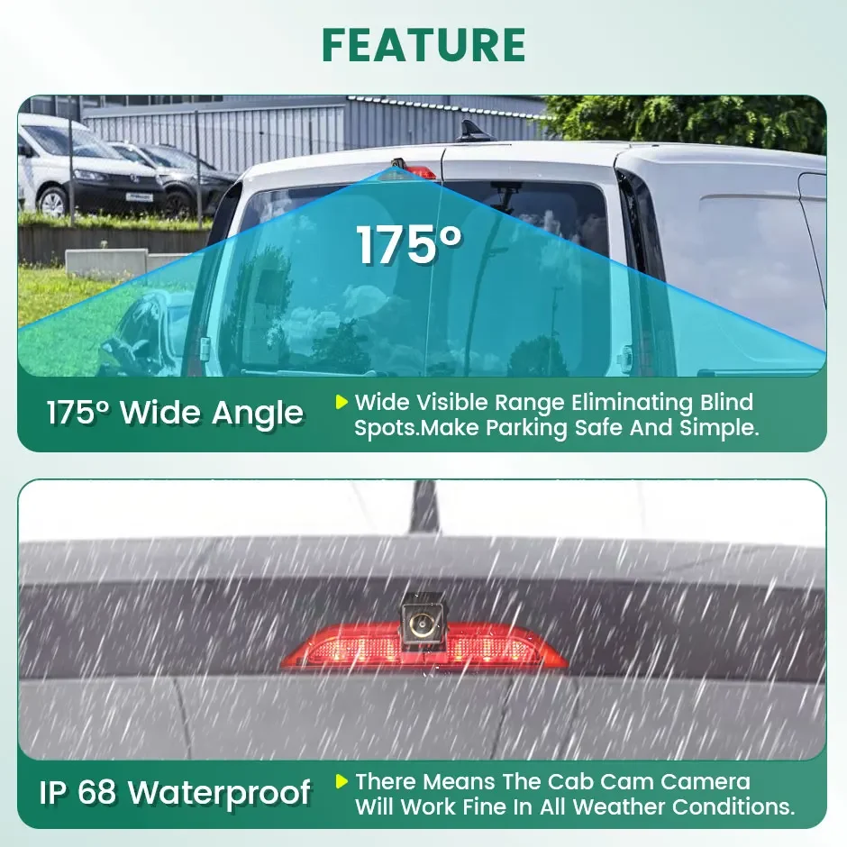 GreenYi ضوء الفرامل عكس الكاميرا لشركة فولكس فاجن العلبة 2020-2024 كاليفورنيا V5 صندوق التخييم Furgon Estate SBA SBB SBJ MPV 2021/01-2024/12