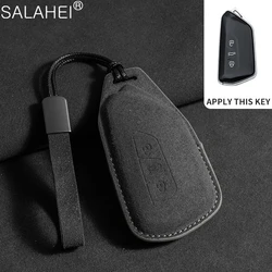 Suede Leather Car Key Case For Volkswagen VW Magotan Passat B8 TIGUAN MK2 Golf 8 2020 For Skoda Octavia A8 A7 2021 SEAT Leon MK4
