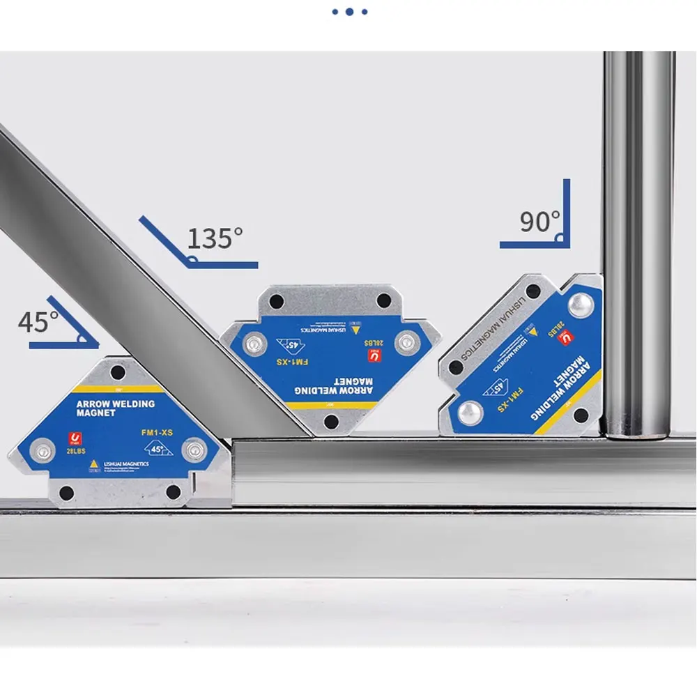 2pcs Magnetic Welding Fixer 45° 90° 135° Multi-angle Magnet Weld Positioner Ferrite Auxiliary Locator Tools