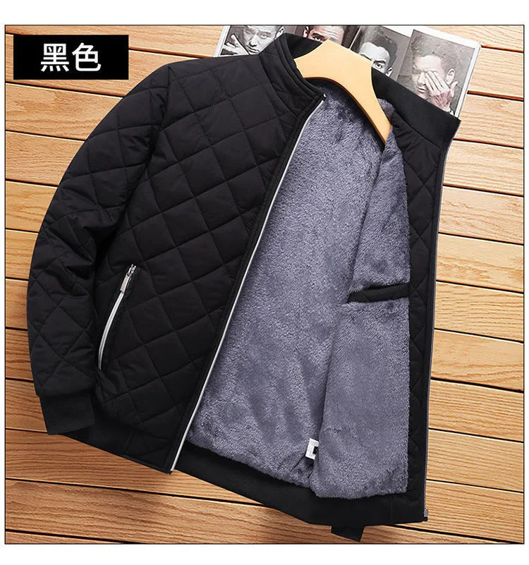 2026 Men's Thick Warm Bomber Jacket Coats Autumn Winter Fleece Lined Casual Jacket for Men Slim Fit Winter Clothing Parkas 5XL