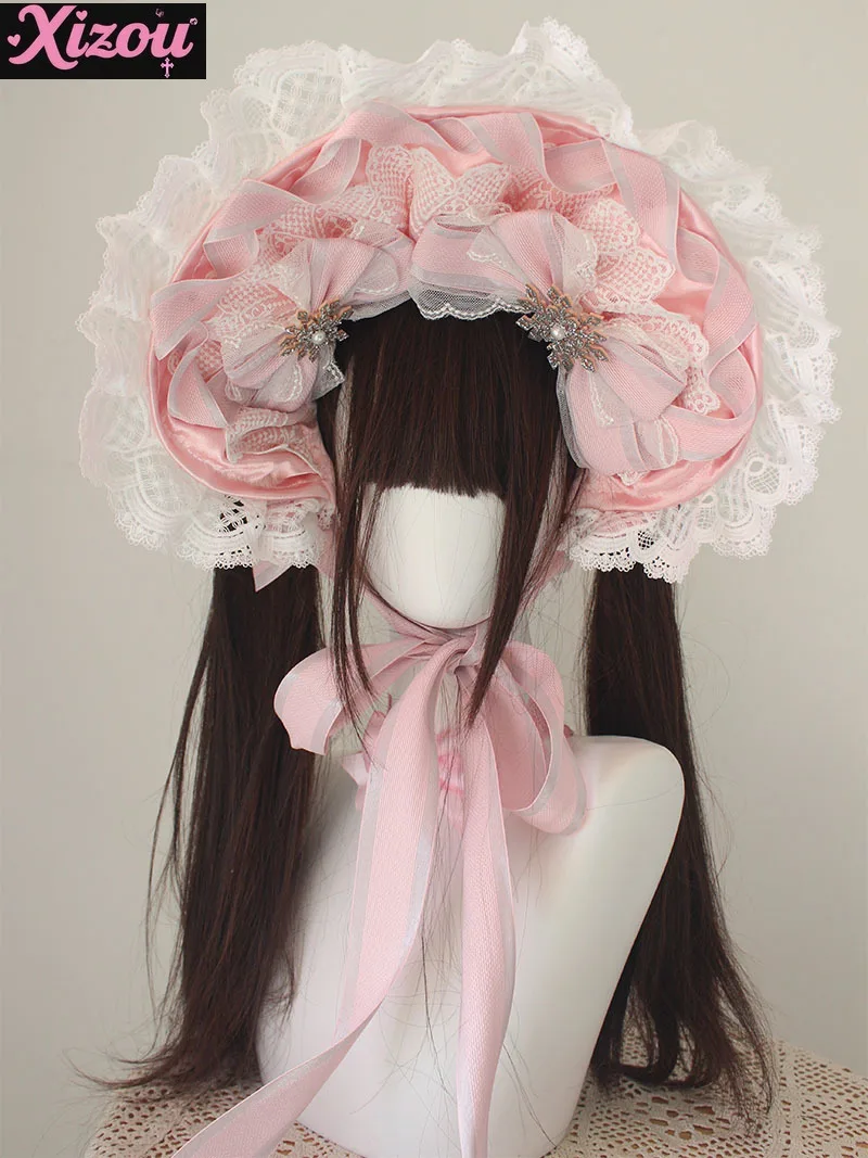 Bloem Bruiloft Cal Boog Kanten Lint Motorkap Hoge Hoed Sluier BNT Kanten Boog KC Hand Mouw Lolita Rand Clip Hoofddeksel Lolita Accessoires